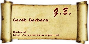 Geréb Barbara névjegykártya